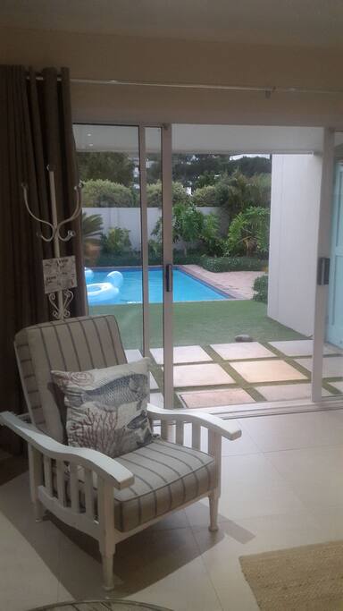 View of pool from apartment