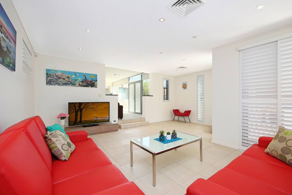 Spacious Living Room with Sofa Beds