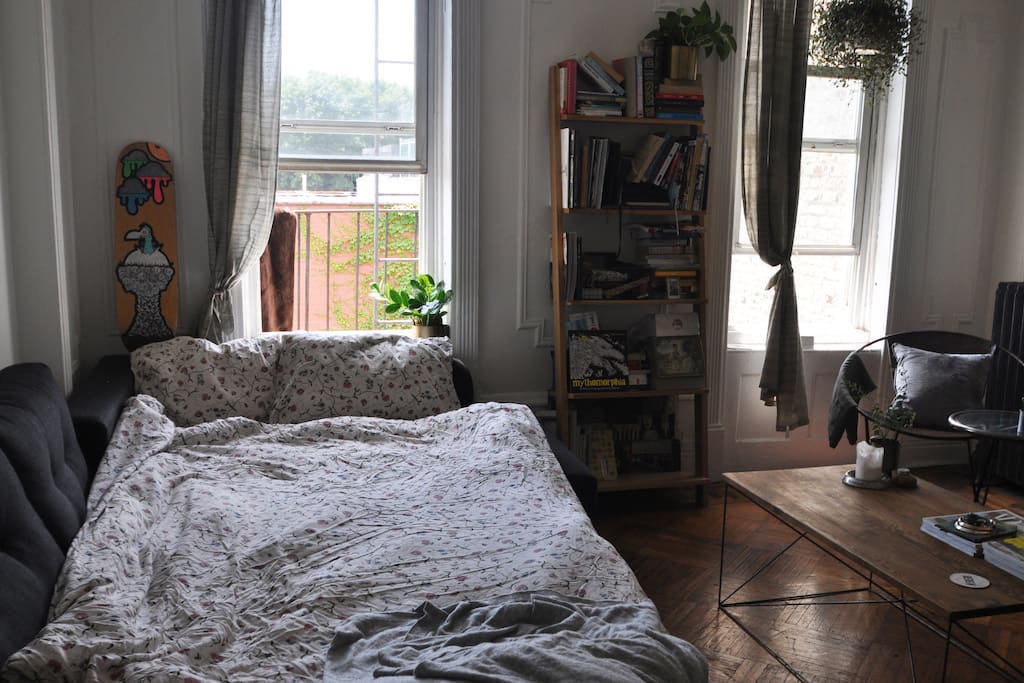 couch can quickly open to a double bed