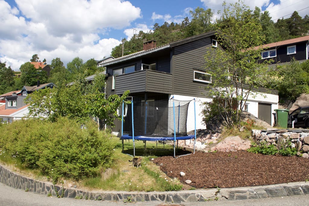 The house with garden, trampoline and veranda