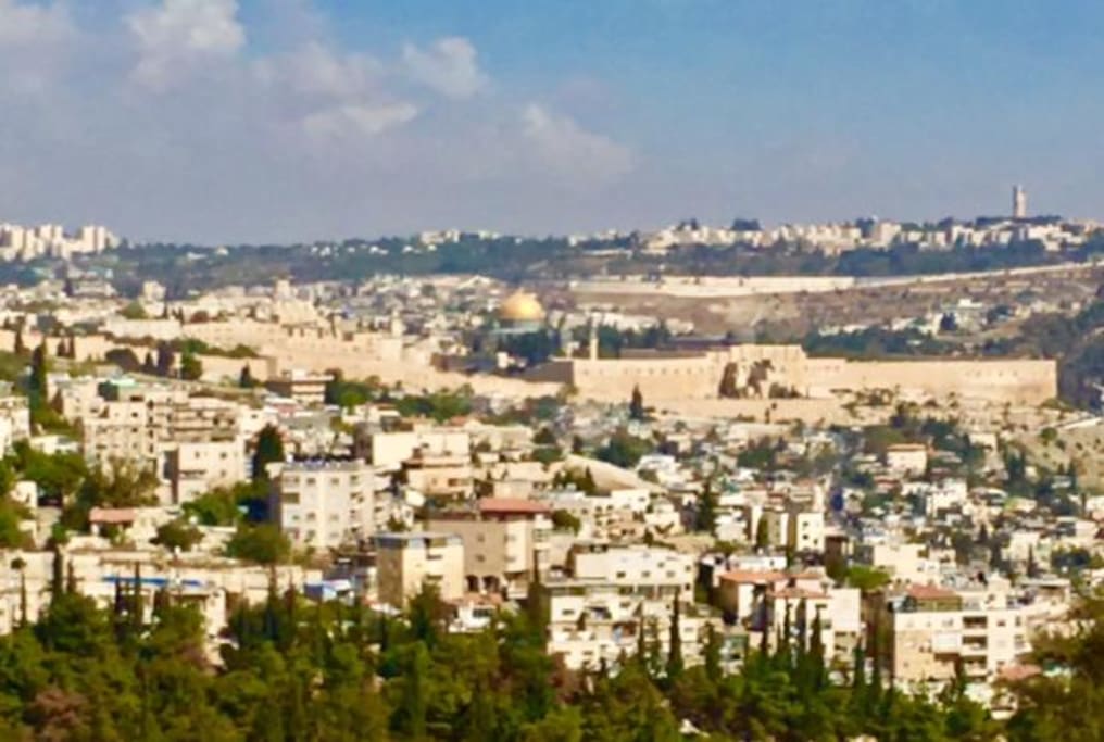 Beautiful view of Jerusalem from living room balcony