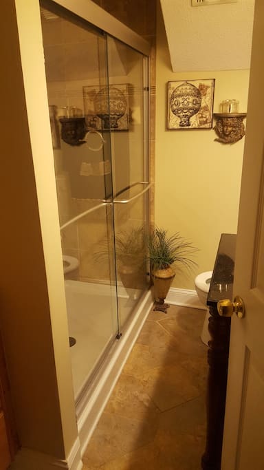 Full bath with walk-in shower.