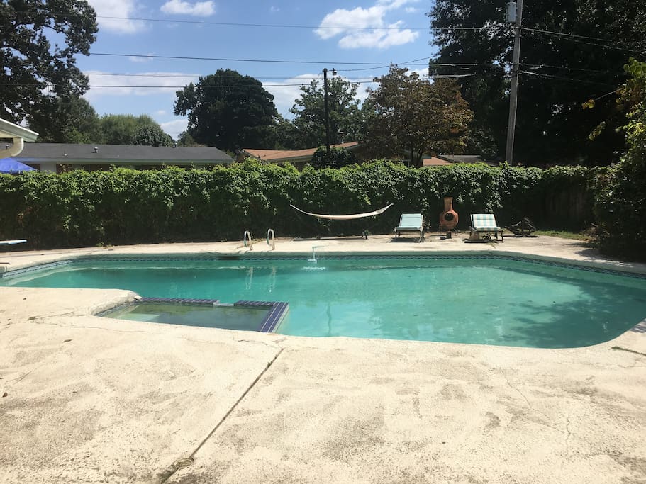Enjoy a dip in the pool or lounge in the hammock. It's always nice to have private use of a pool, and the water stays comfortable to swim in through the fall.