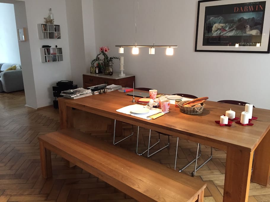 Dining area, open space to kitchen and living room