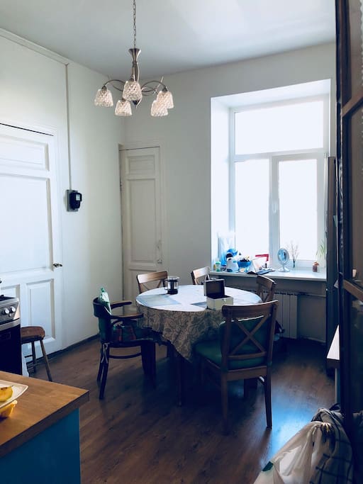 Spacios and light kitchen with all neccessary things