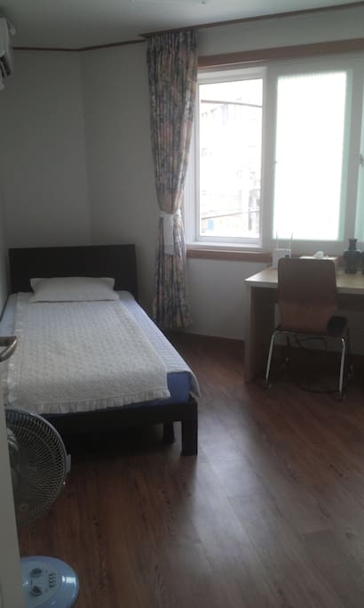 One of the two single beds