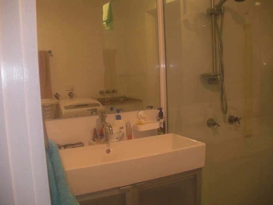 Bathroom/Laundry area. Apartment has a separate toilet room