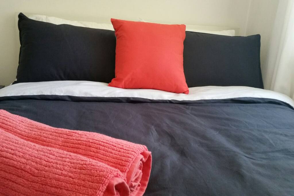 Comfy double bed, complementary towels