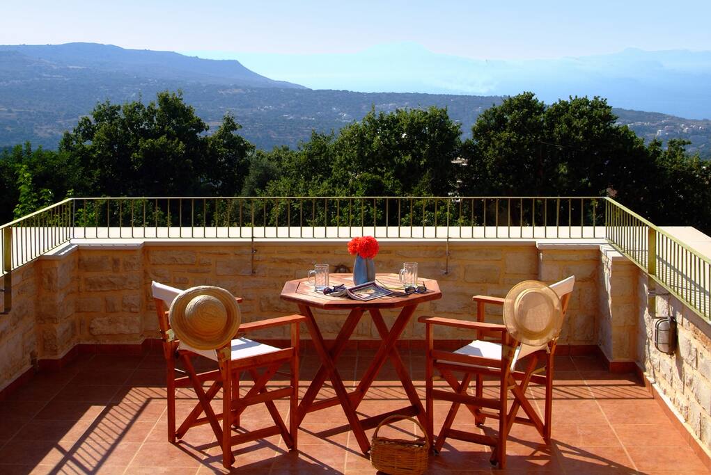 The view of the sea and the White Mountains from LOTUS' veranda.
