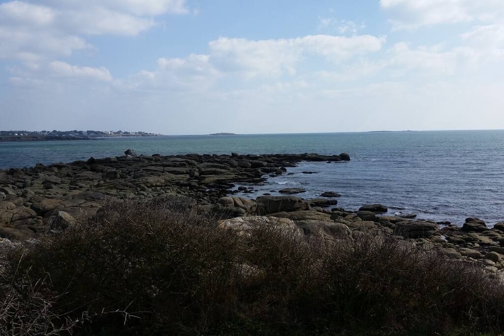 Vue sur mer de la maison à marée basse