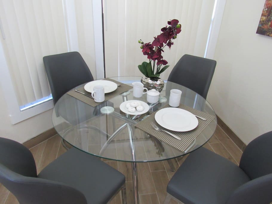 Breakfast table. A great place to enjoy your coffee