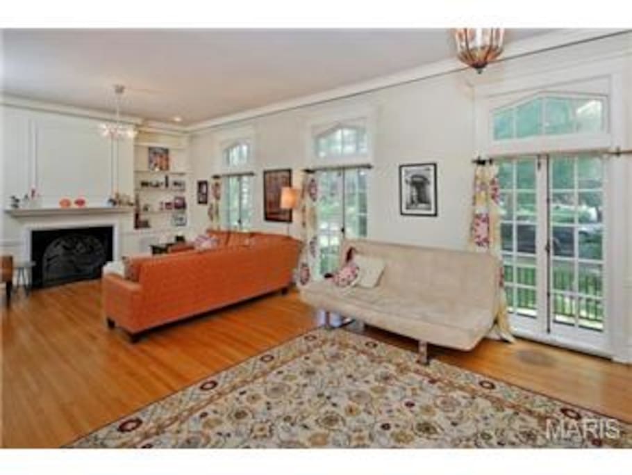 Gas fireplace in spacious living room