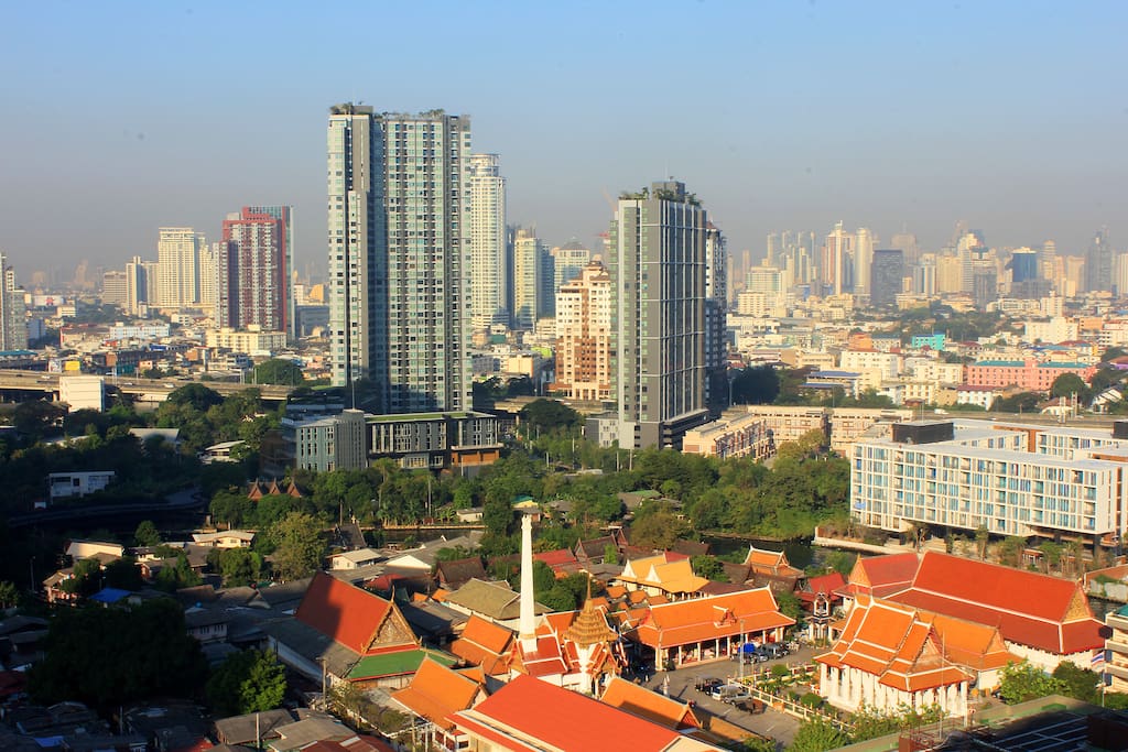 View over Bangkok from the bedroom.