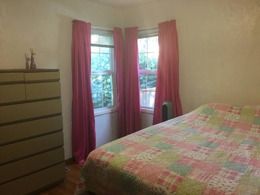 Private bedroom. Blackout curtains can be closed for sleeping in!