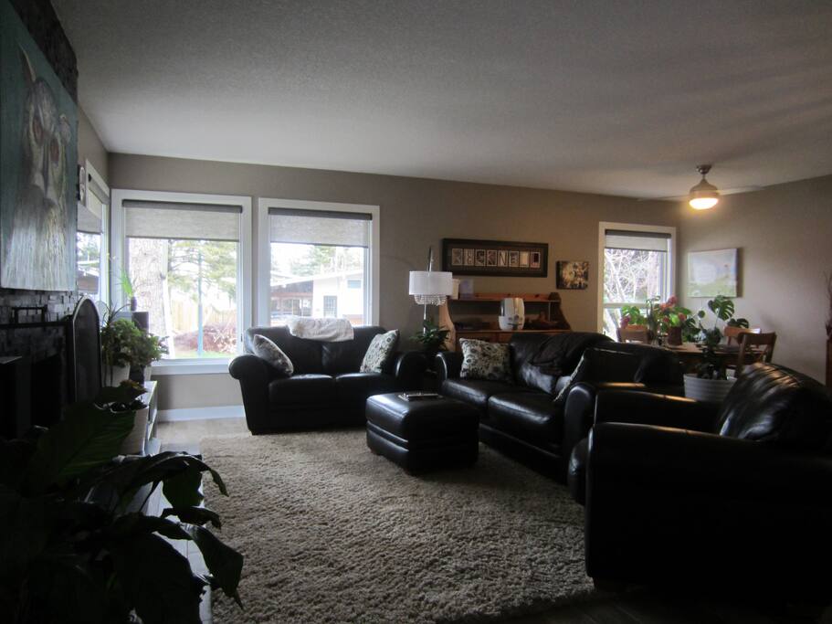 Large, comfy, cozy seating area for conversation, reading and TV watching