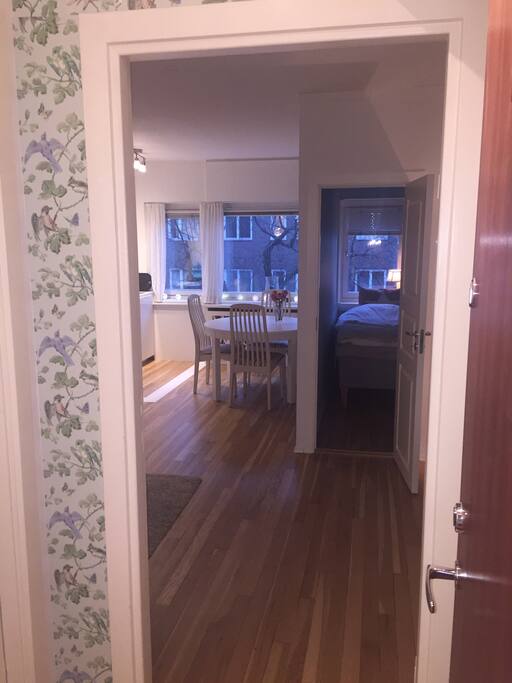 The apartment seen from the hallway.