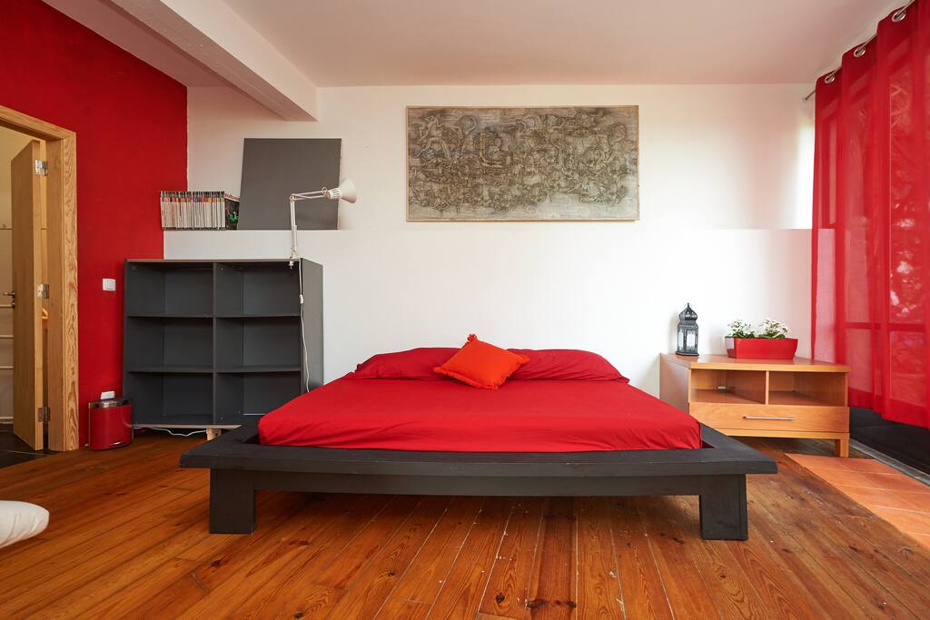 Double bedroom on raised platform
