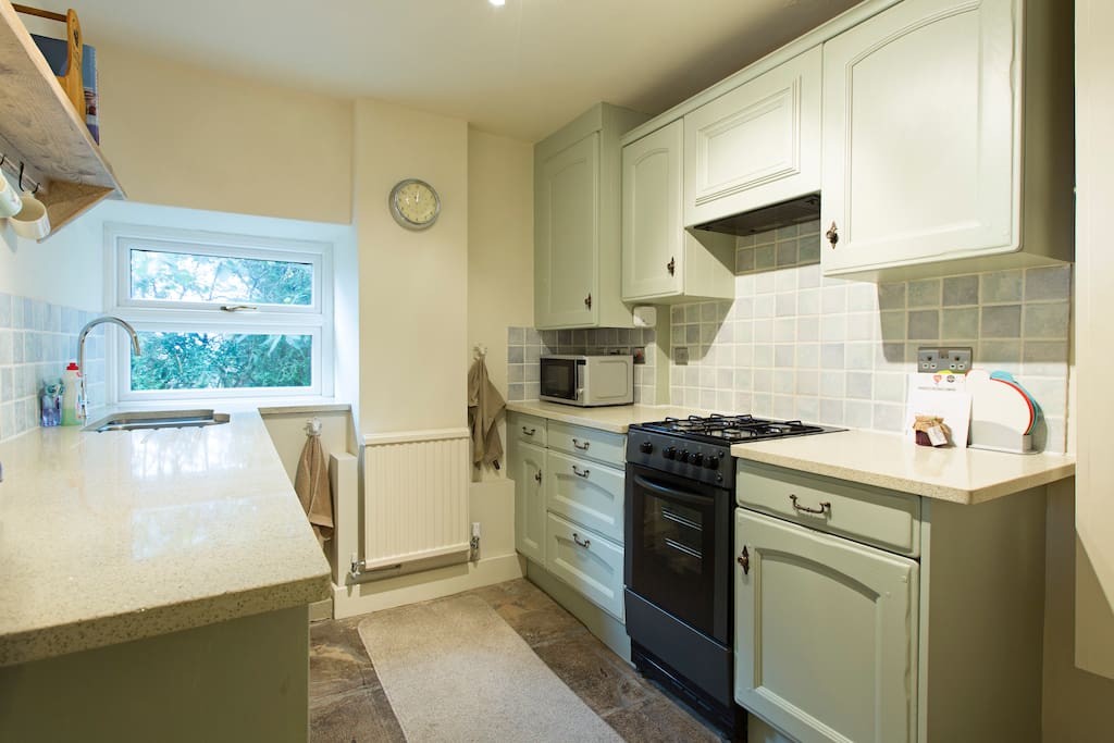 Everything has been thought of in the well stocked kitchen.