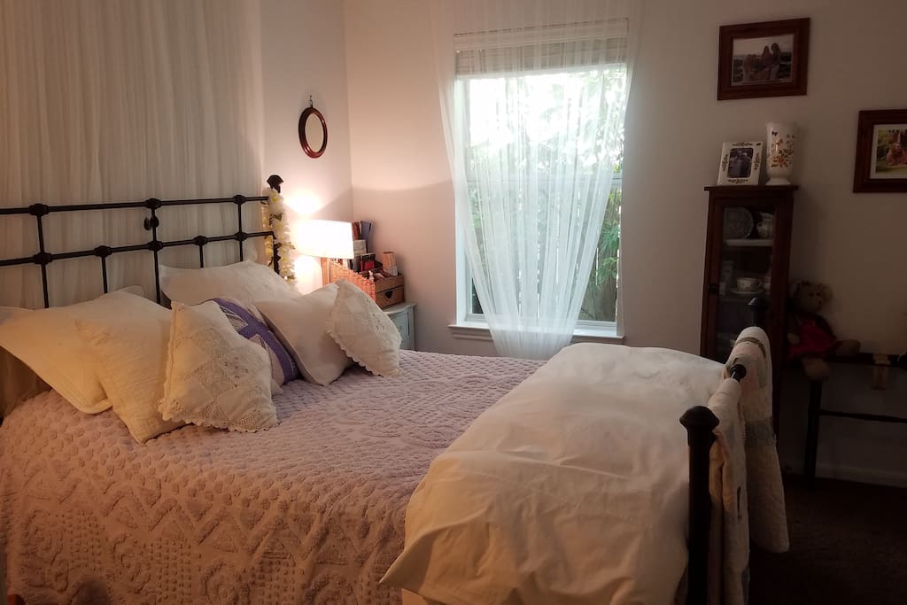 Queen Size Bed with foam topper.