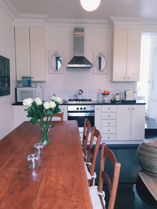 Dining area and kitchen