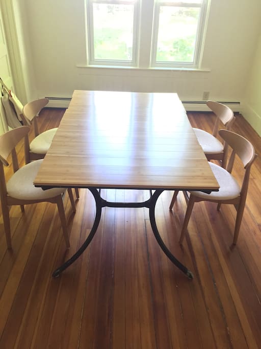 Bright dining room.