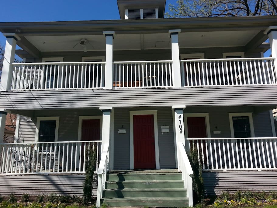 Front Porches and Balconies are perfect for people watching!