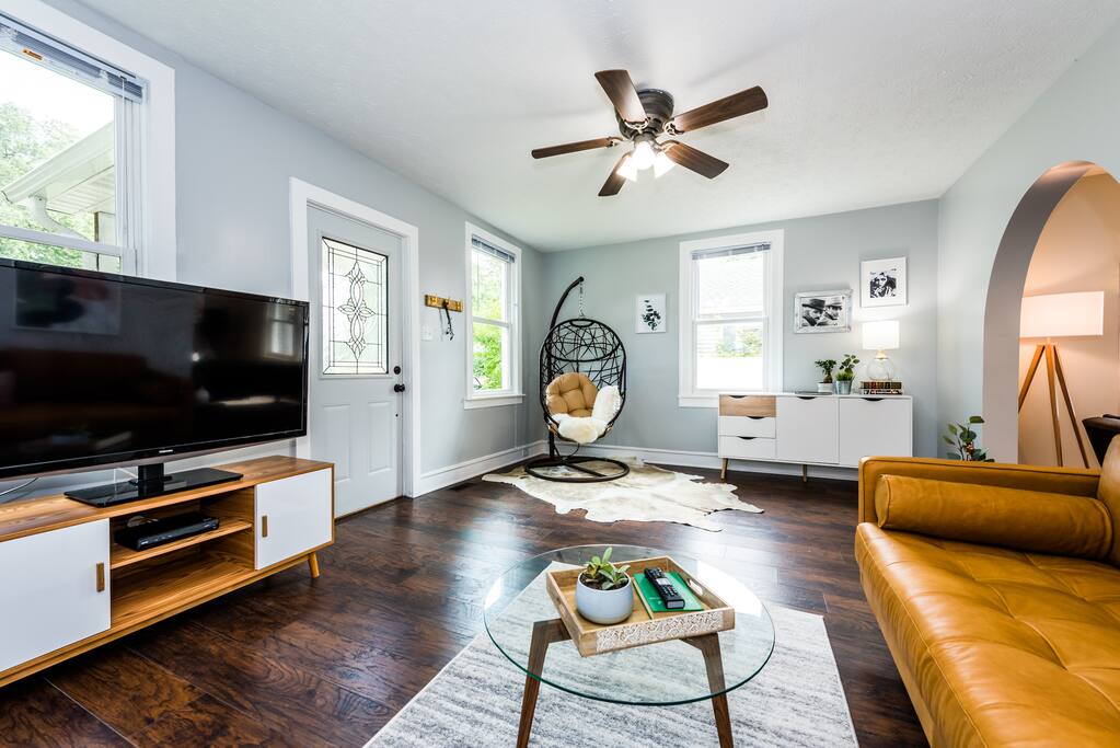 Beautiful furniture and a comfortable place to watch TV!