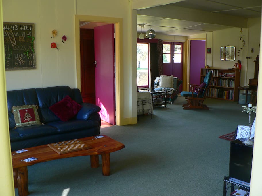 Spacious living area with comfy furniture, good stereo and DVD player. Good DVD library