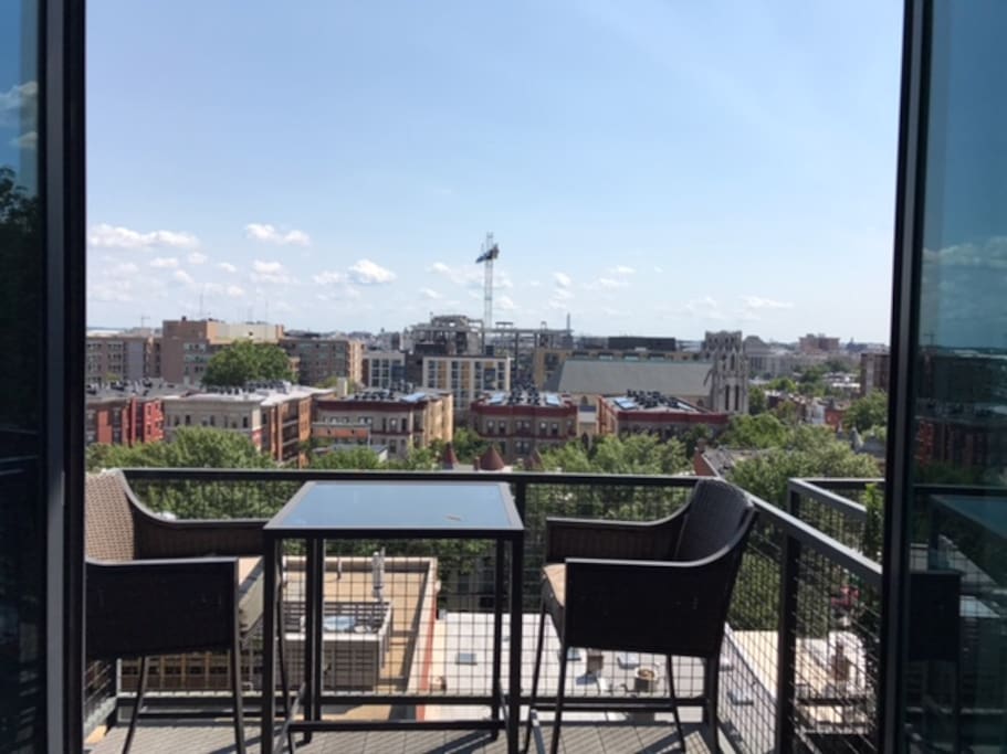 Balcony with view of the entire city including U.S. Capitol and Washington Monument