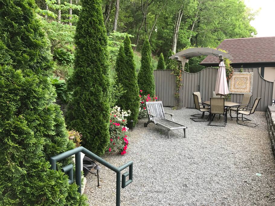 Biltmore Estate's Property to the West borders the upper garden private terrace.