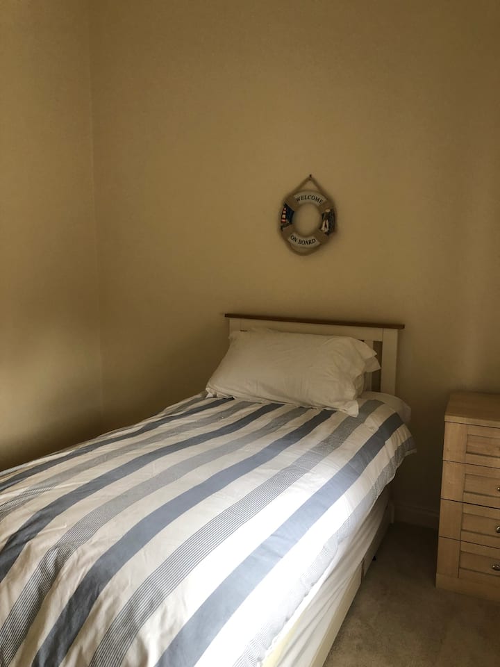 Bedroom three with single bed which converts to a double bed