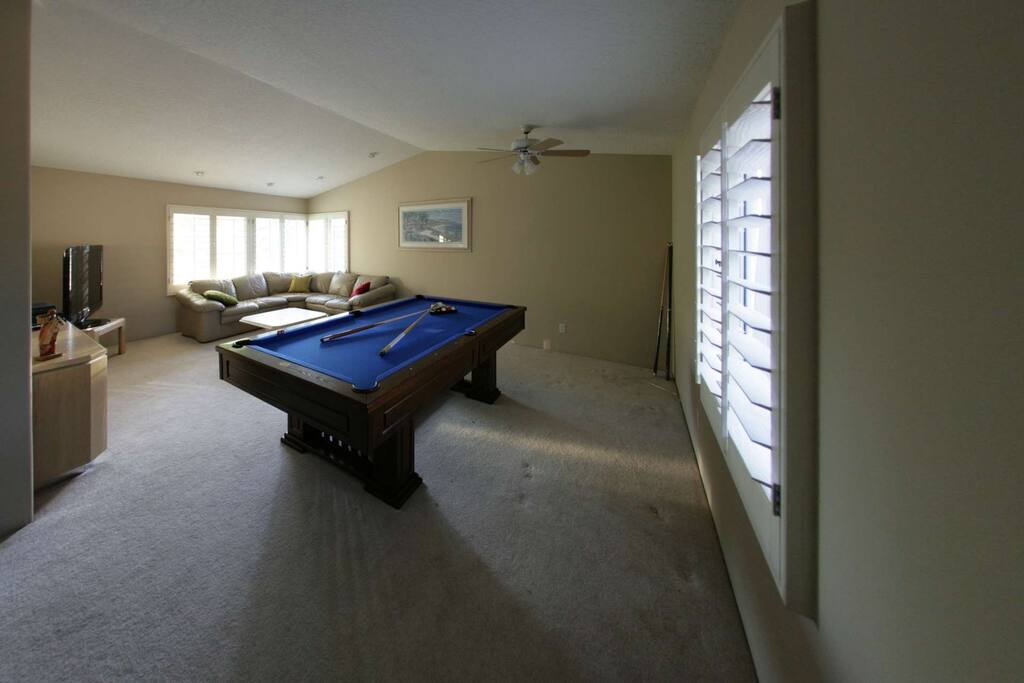 Large bonus room with pool table