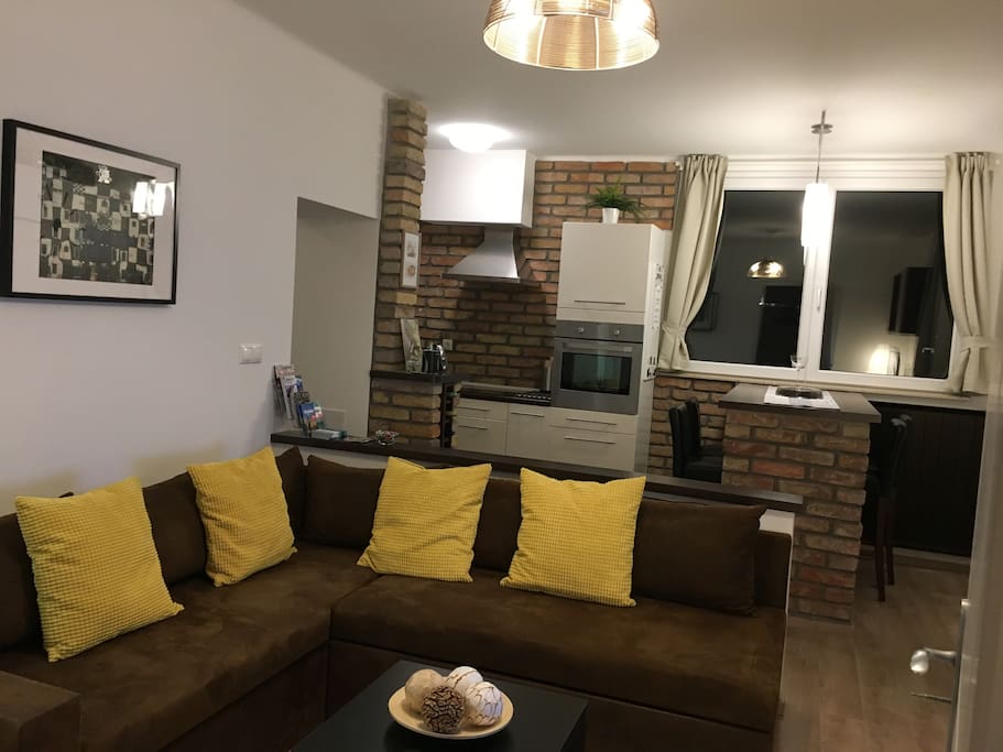 Living room and the kitchen