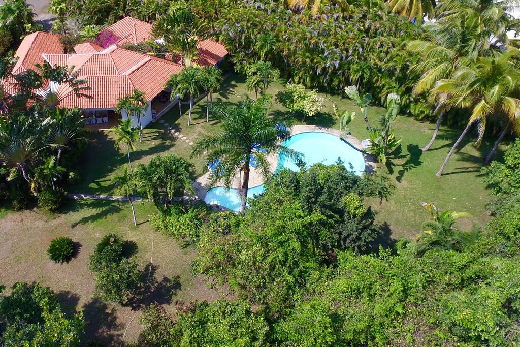 Spectacular villa with large private pool and secluded lawned garden, only 2 mins' walk to beach