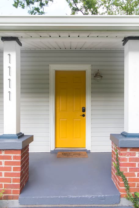Welcome to your cottage escape away from home! Front porch and entrance to the house.