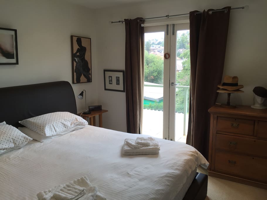 spacious master bedroom with juliette balcony - upstairs, with own bathroom