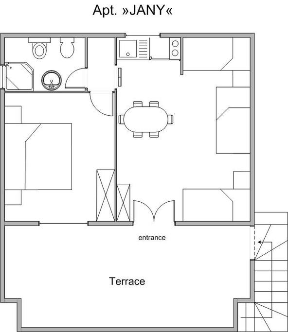 Apartment floor plan.