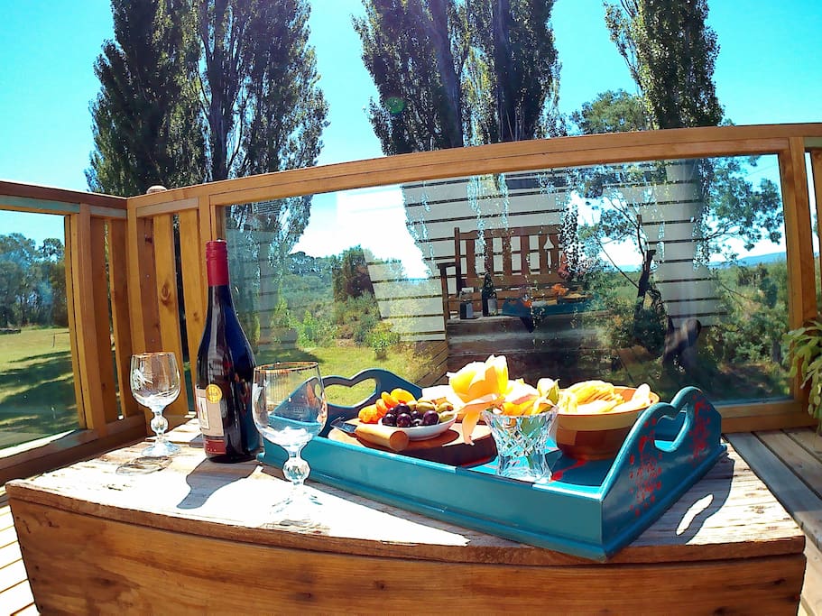 Pick up a platter and a bottle of your favourite - relax on your deck..