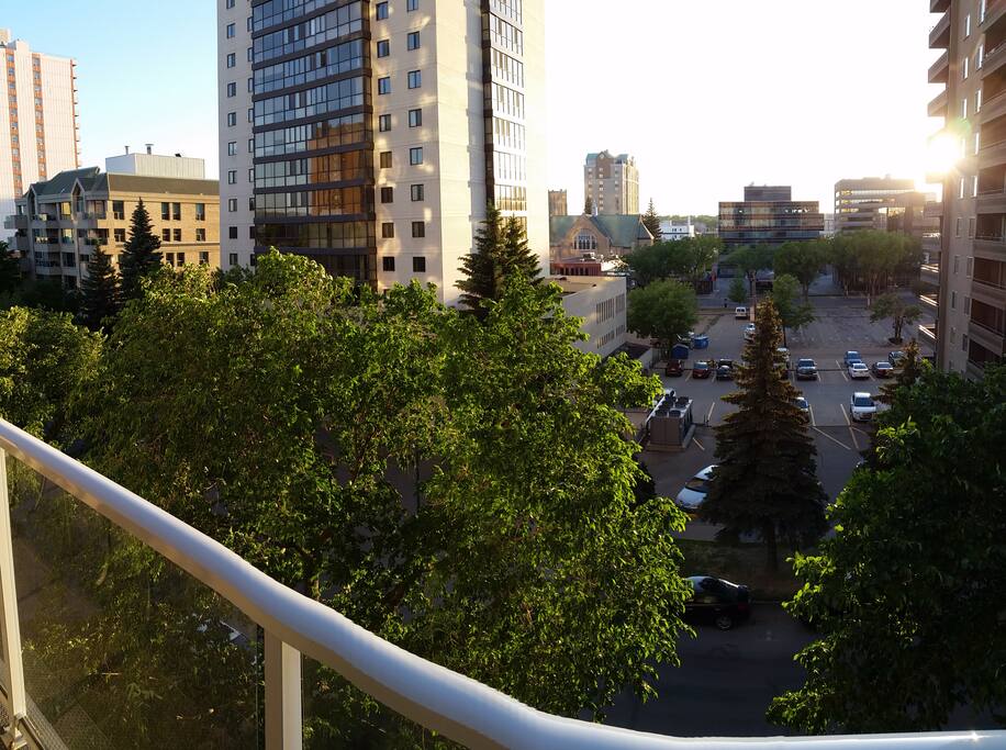 Summer city scenic from your balcony