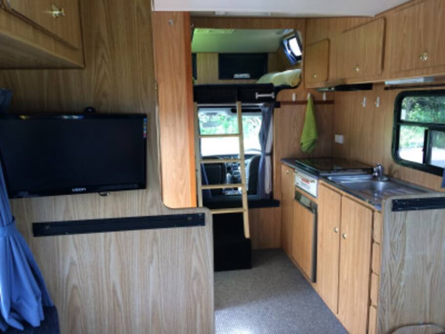 Fridge, sink , ho and grill.