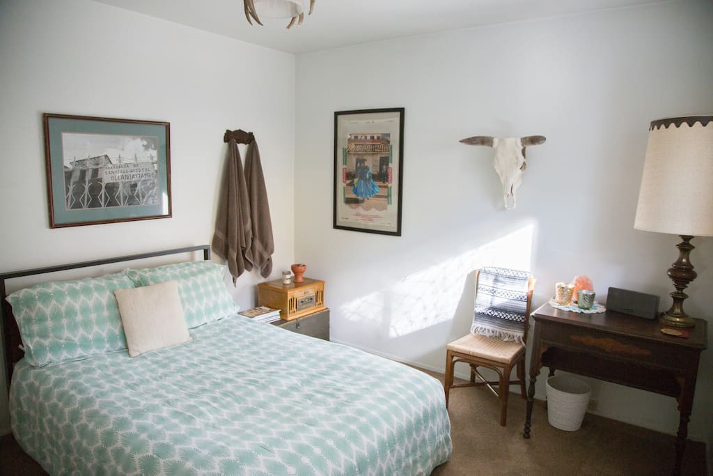 Guest bedroom with full size bed.