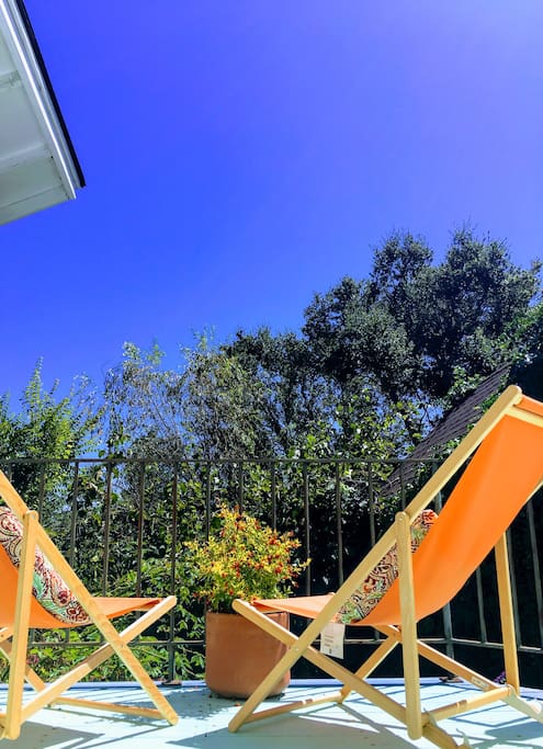 Blue skies from the Quail's Nest's private deck.