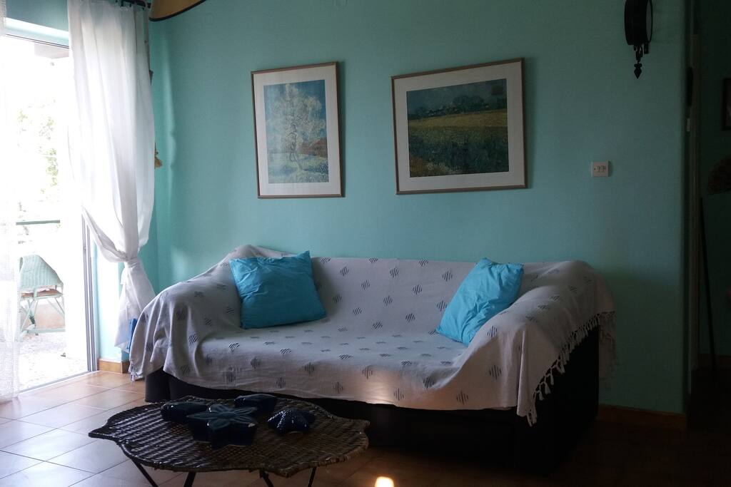 Sofa/Bed. Both Sofas become beds for two.