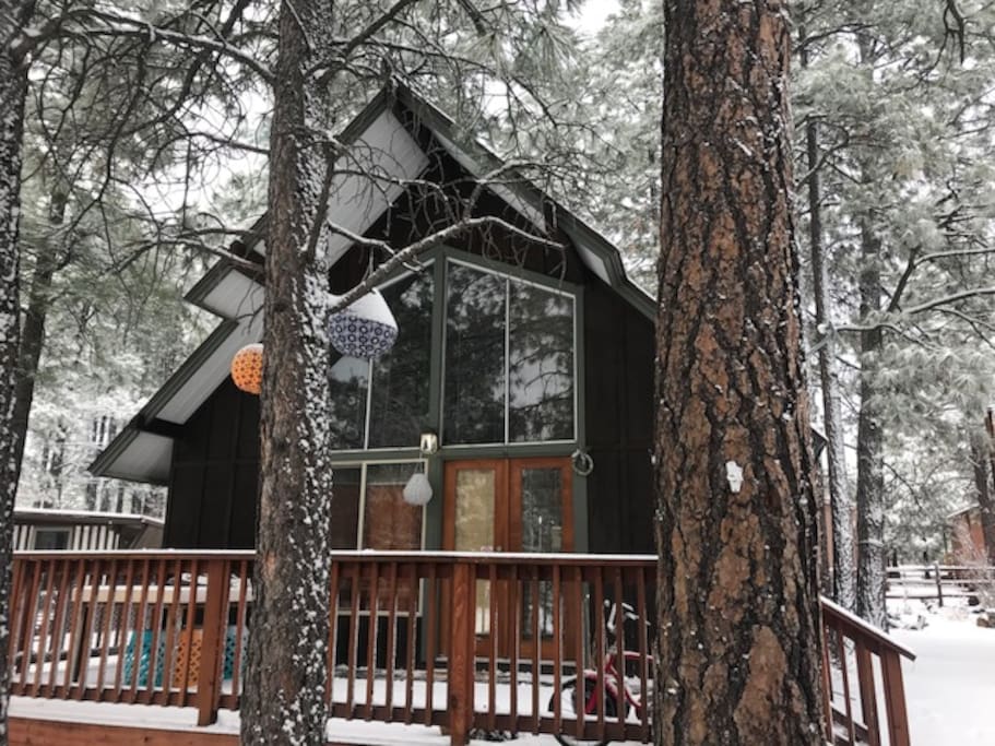So pretty in the winter. I stayed in my chalet this winter instead of entertaining guests and can't wait to open for spring, summer and fall this year. I've only had spectacular thoughtful guests in our Airbnb. Thank you for making my dream come true.