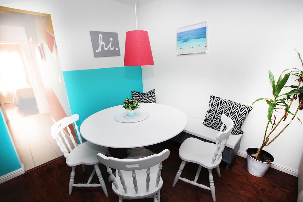 Enjoy round table discussions in our corner seating area