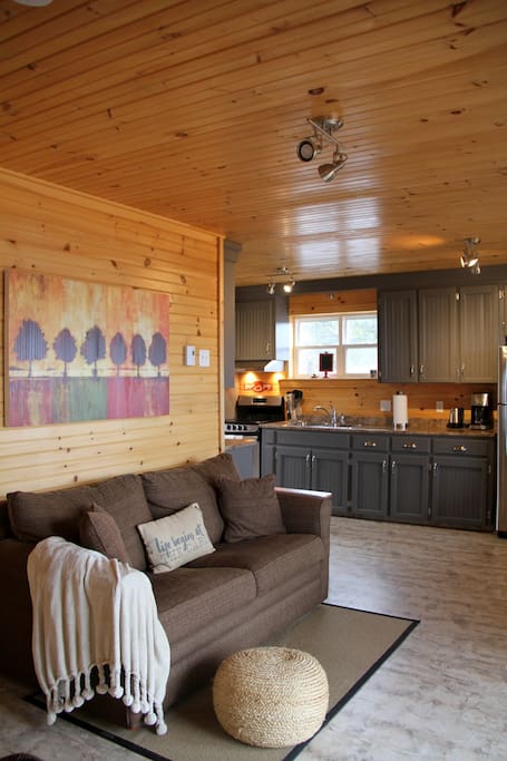 Warm interior welcomes guests year around.