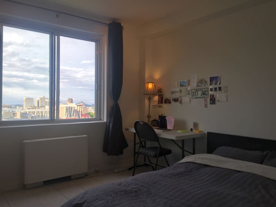 Beautifully furnished bedroom with a queen sized bed!