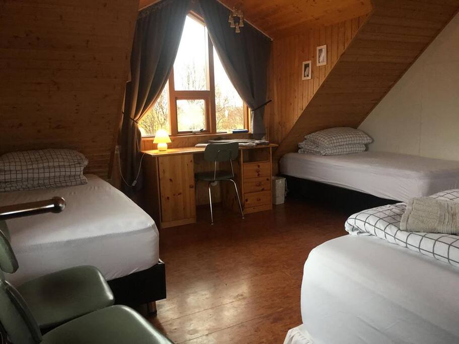 Two single beds in the family room