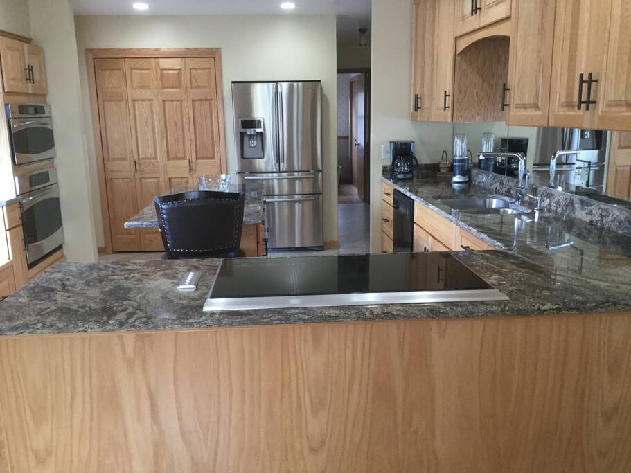 Induction cook top with downdraft vent