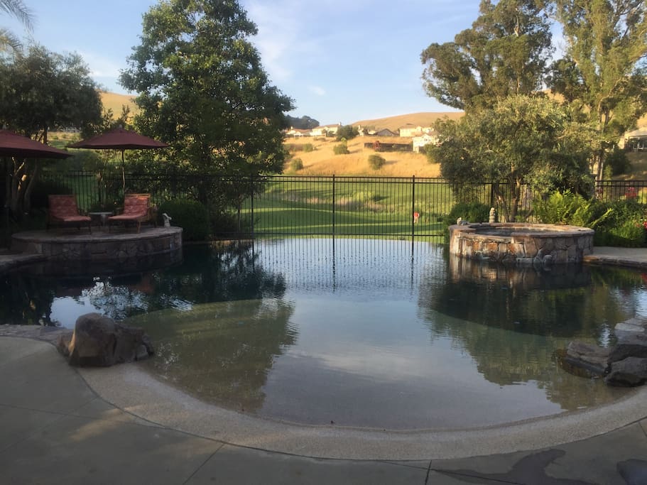 35,000 gallon beach entry swimming pool